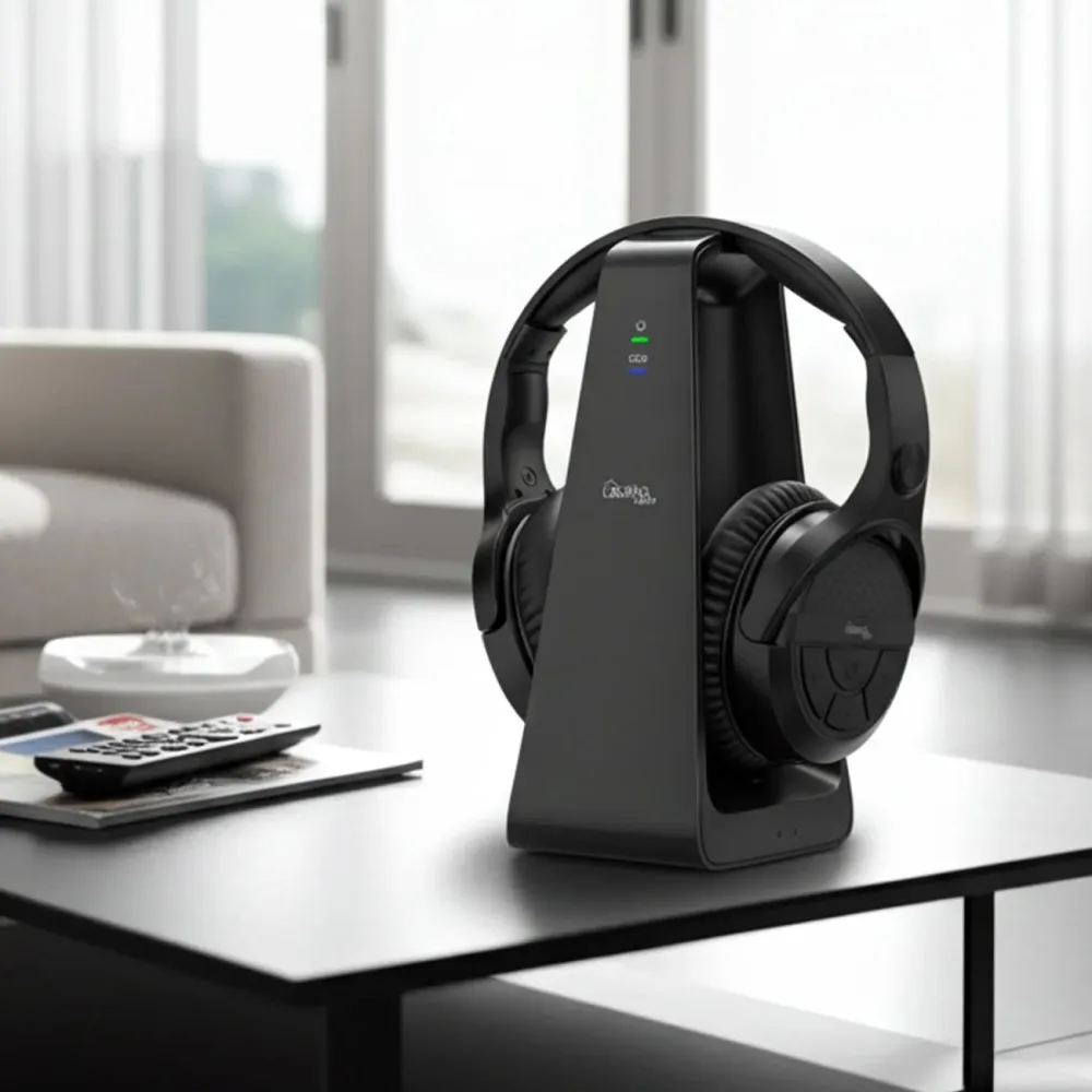 Digitaler Stereo-Funk-Kopfhörer mit 2-in-1 Funk-& Ladestation, 30 m