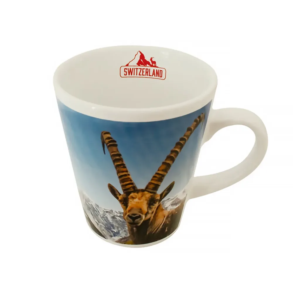 Swiss Ethno Kaffee- und Teebecher mit Henkel, Keramik, 9 x 10 cm