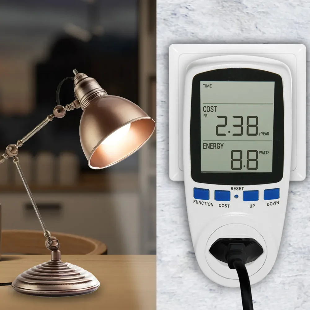 Doppeltarif Energiekostenmessgerät, Digital, bis 2500 Watt