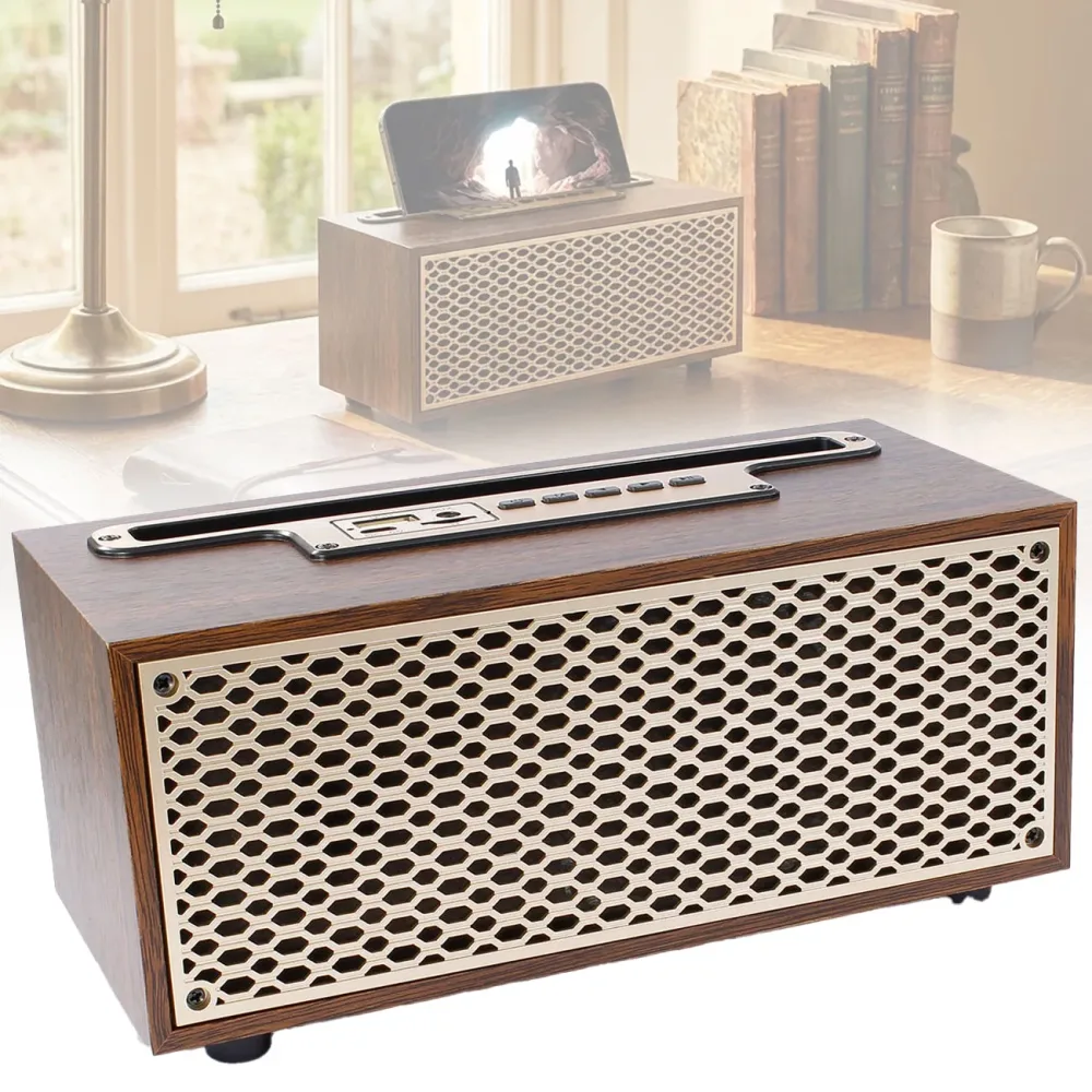 Bluetooth Radio, Vintage, Wireless, Holzgehäuse, 20,9 x 9,5 x 9,8 cm