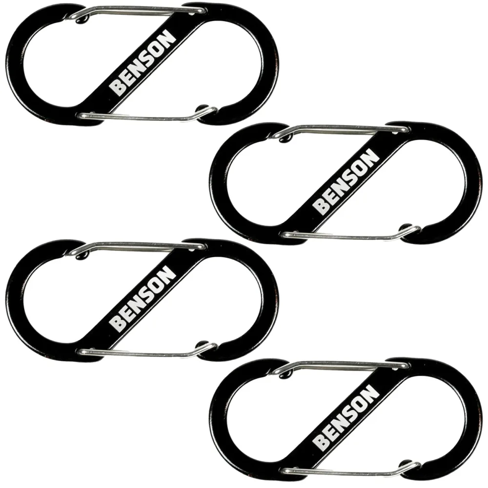 4er Set Doppel Karabinerhaken, S-Clip, 4 x 9 cm