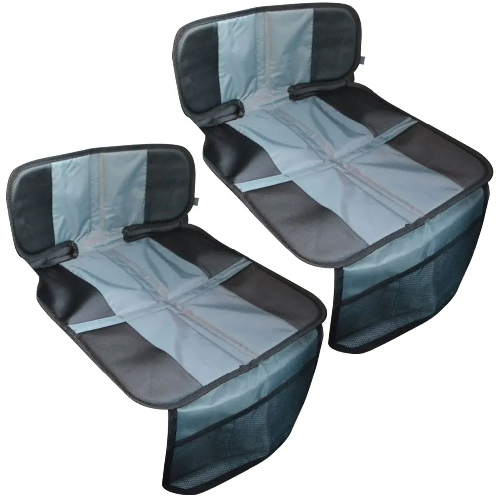 2er Set Kindersitz-Unterlage mit Netztasche, zweifarbig, Isofix-geeignet