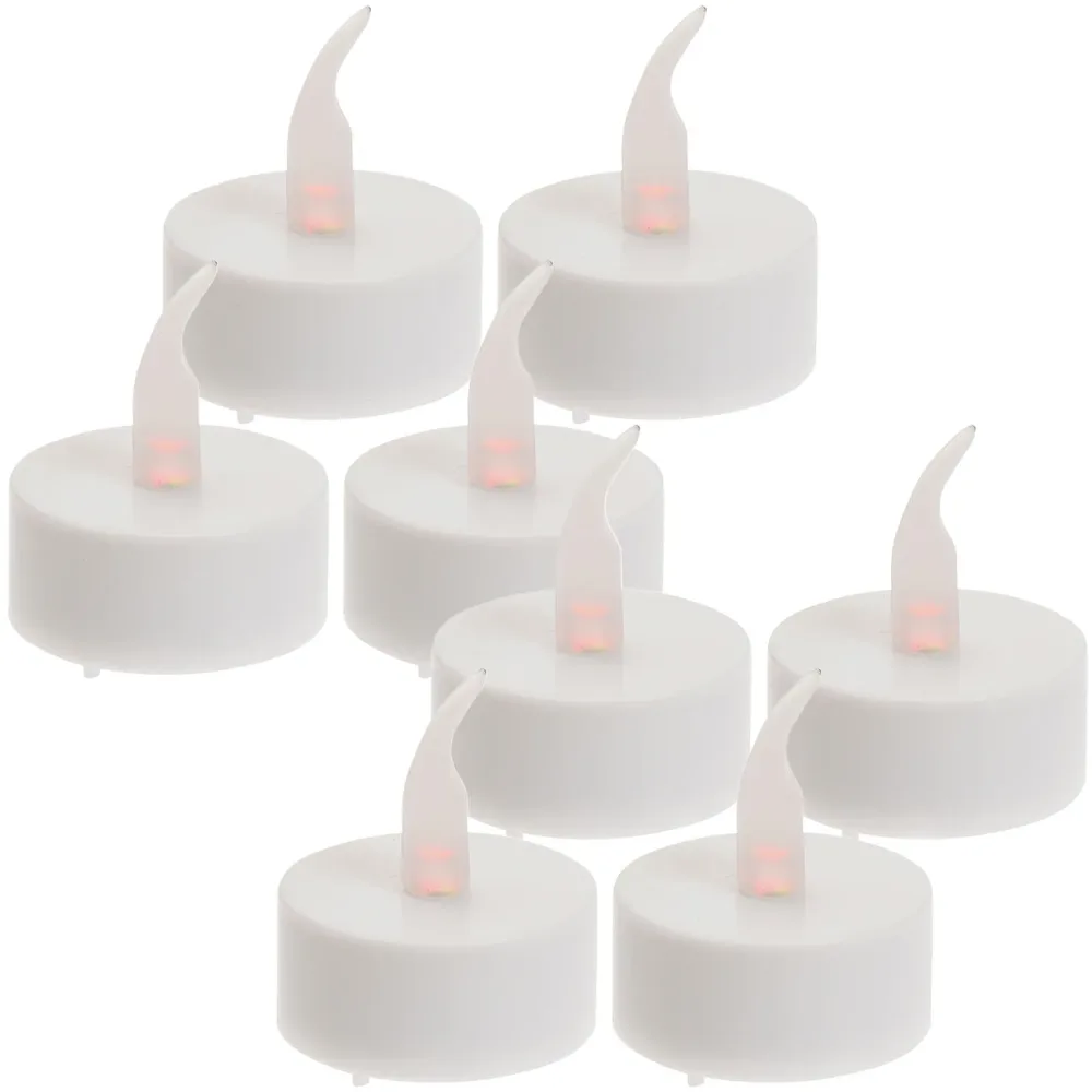 LED-Teelichter 8er-Set, flackernder Flamme und Timer