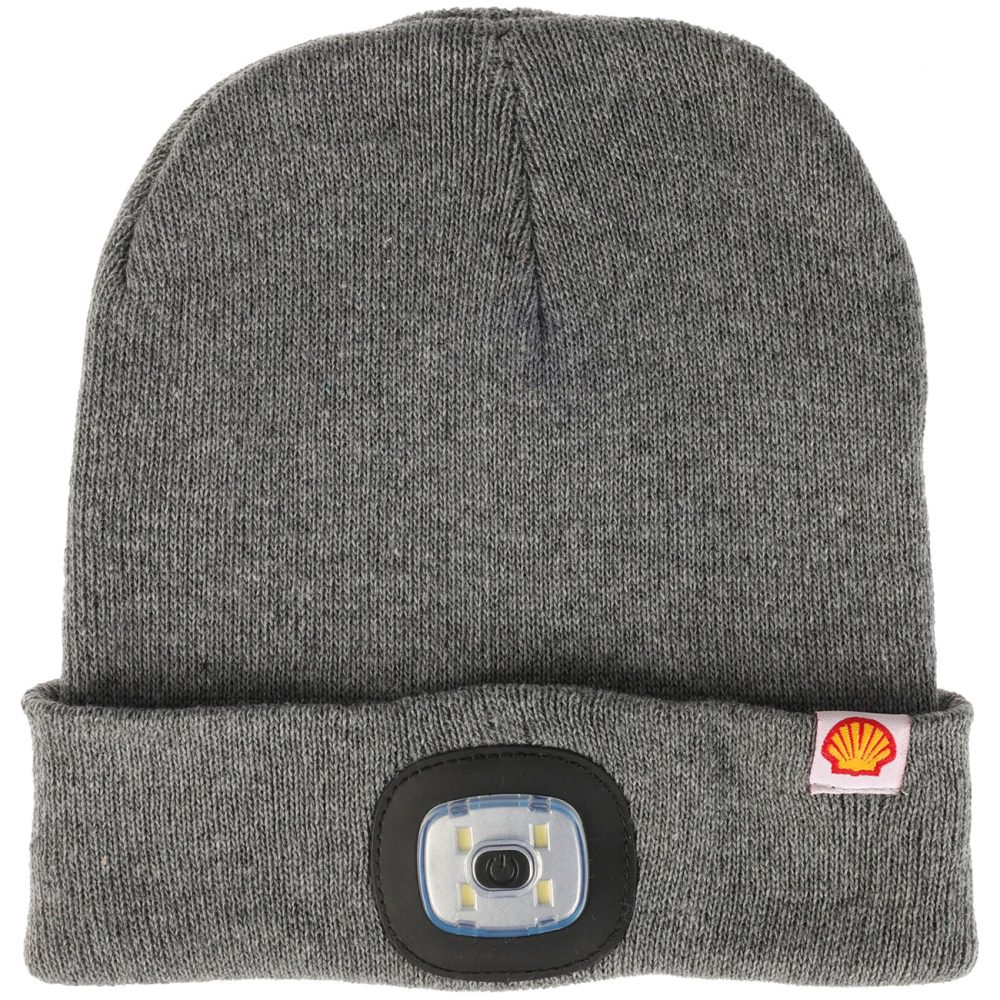 Mütze mit LED Licht, grau, LED Beanie