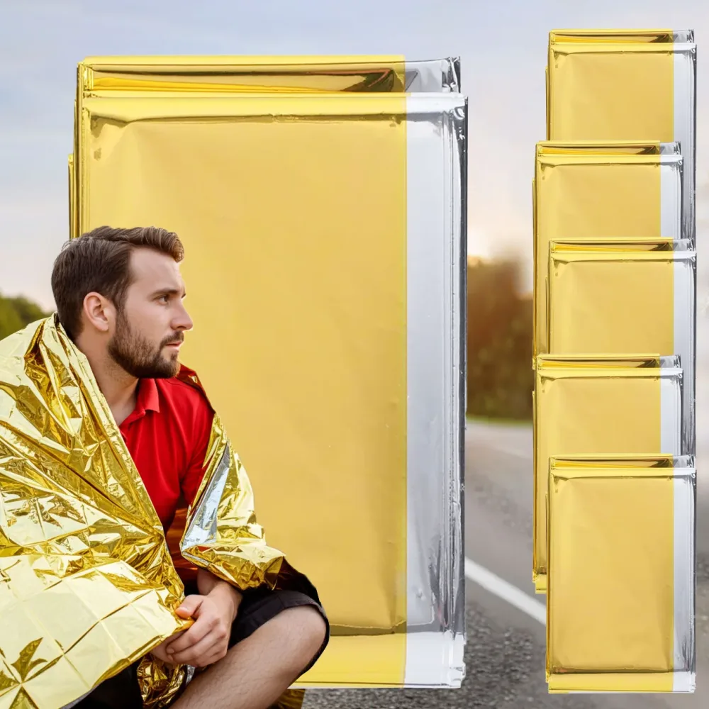 Rettungsdecke, 5er-Set, Notfalldecke, ein Produkt der NASA , 210 x 160 cm