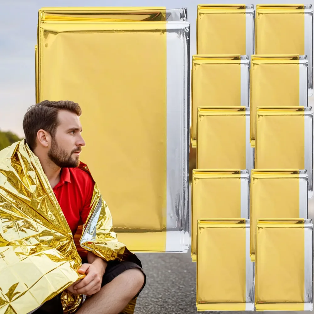 Rettungsdecke, 10er-Set, Notfalldecke, ein Produkt der NASA , 210 x 160 cm