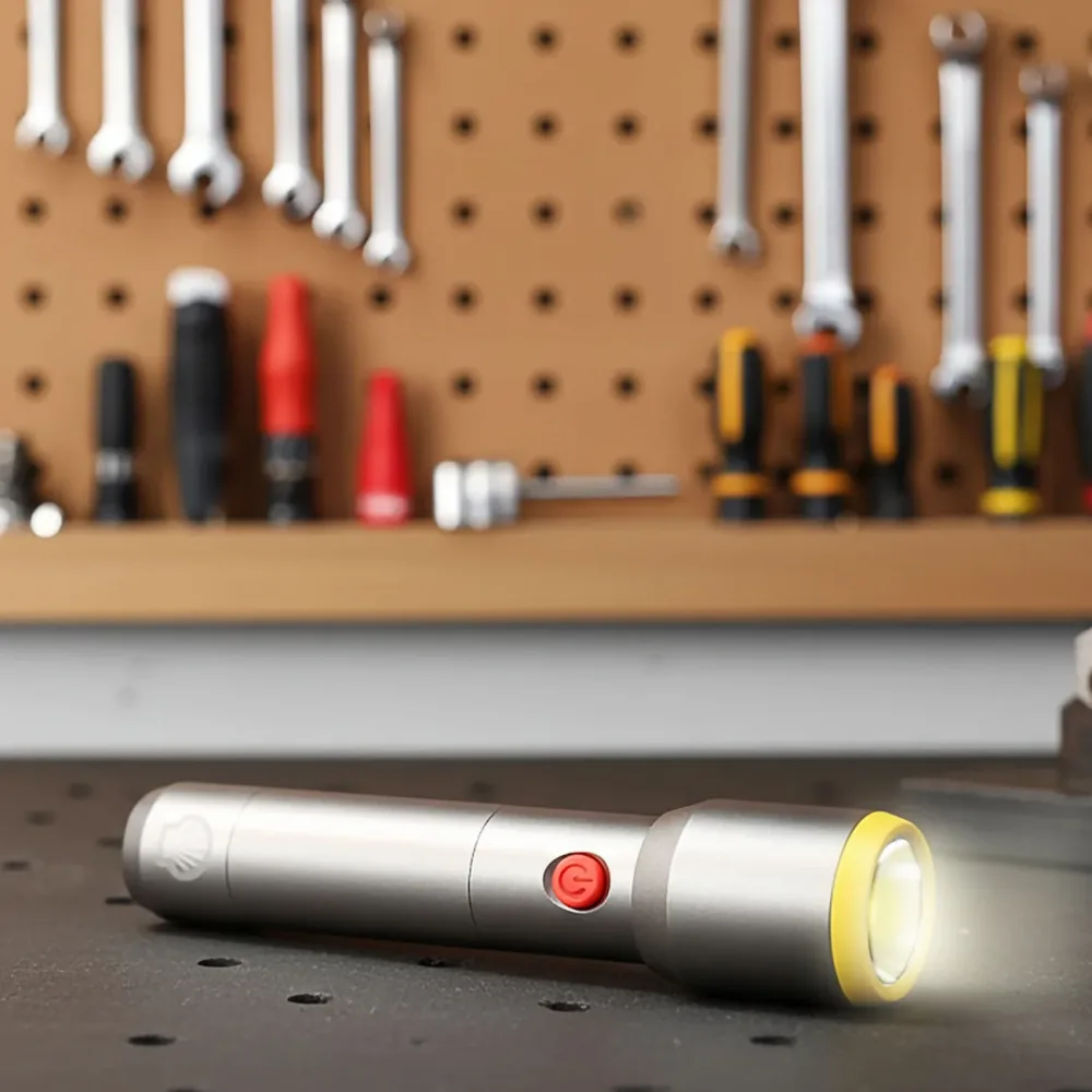 Taschenlampe LED 500 Lumen, USB Aufladbar, 3 Leuchtmodi