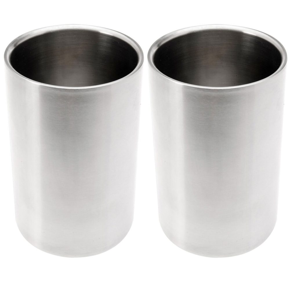 2er-Set Weinkühler aus Edelstahl Ø 12cm