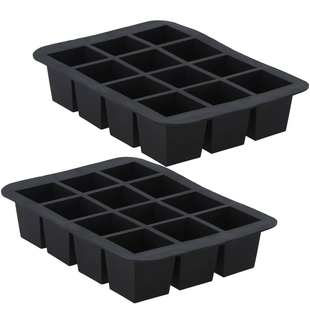 2er-Set Flexible Eiswürfelform für 12 XL-Eiswürfel