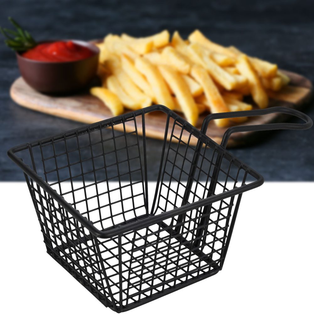 Pommes Servierkörbchen, schwarz