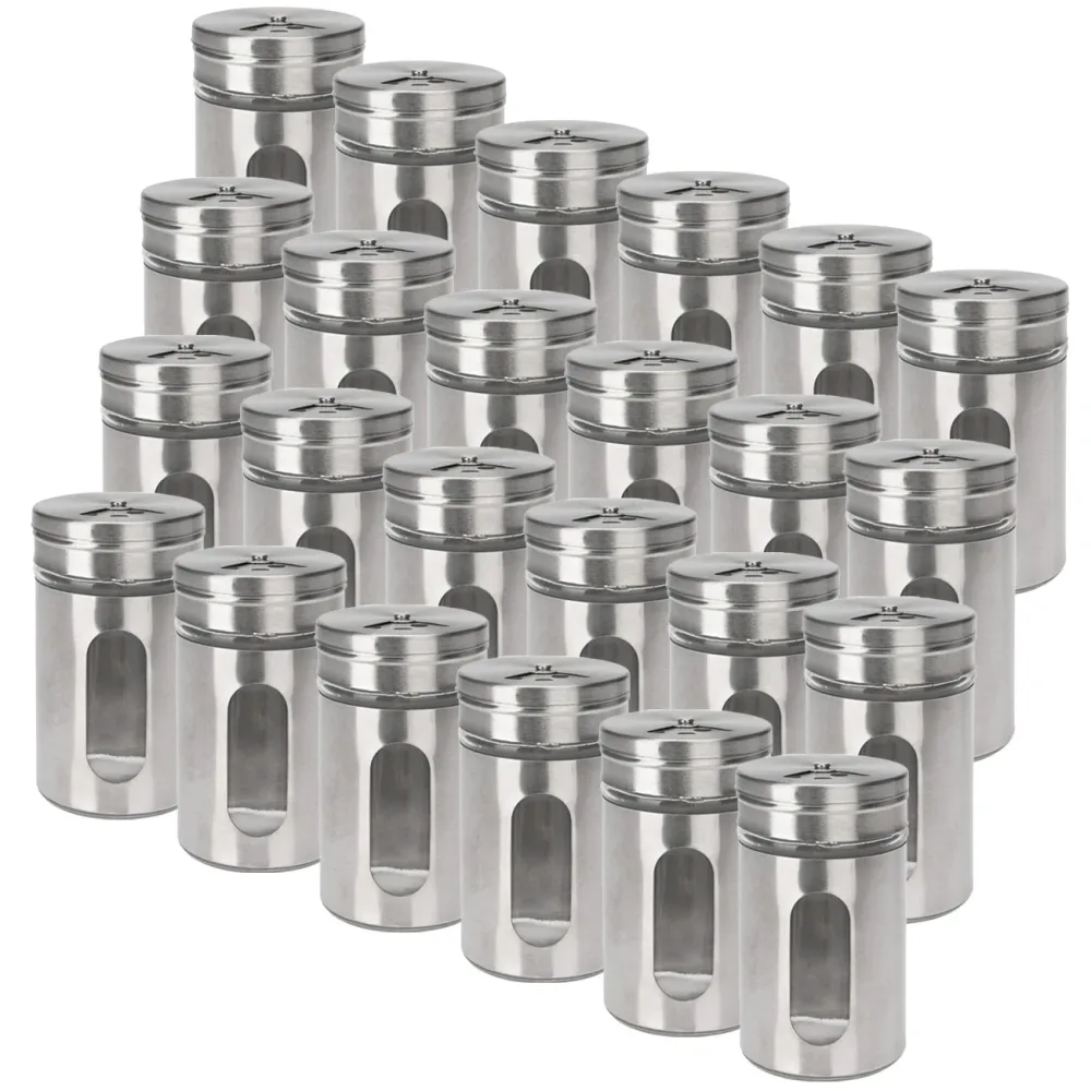 24er-Set Gewürzstreuer mit Sichtfenster, Edelstahl, 94 ml