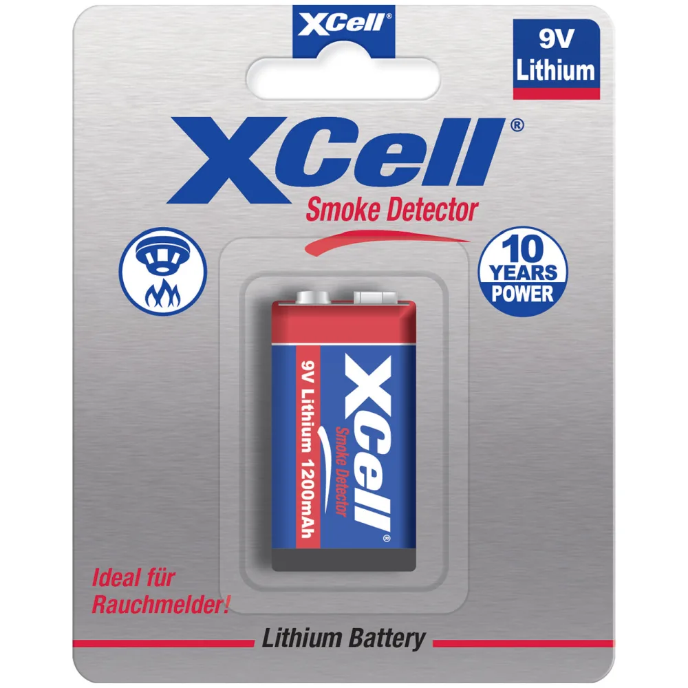 9V-Block Batterie, Lithium, 1200 mAh