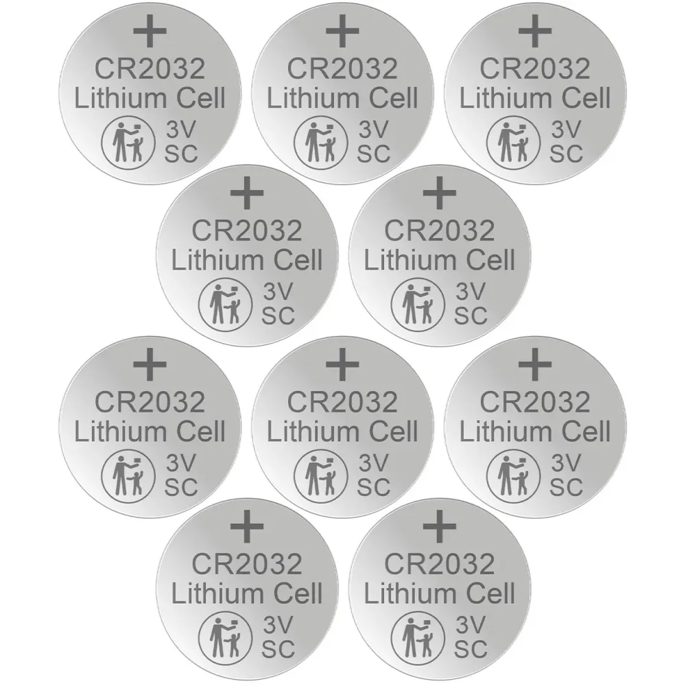 10er-Set Lithium-Knopfzelle CR2032, 3V /  220mAh
