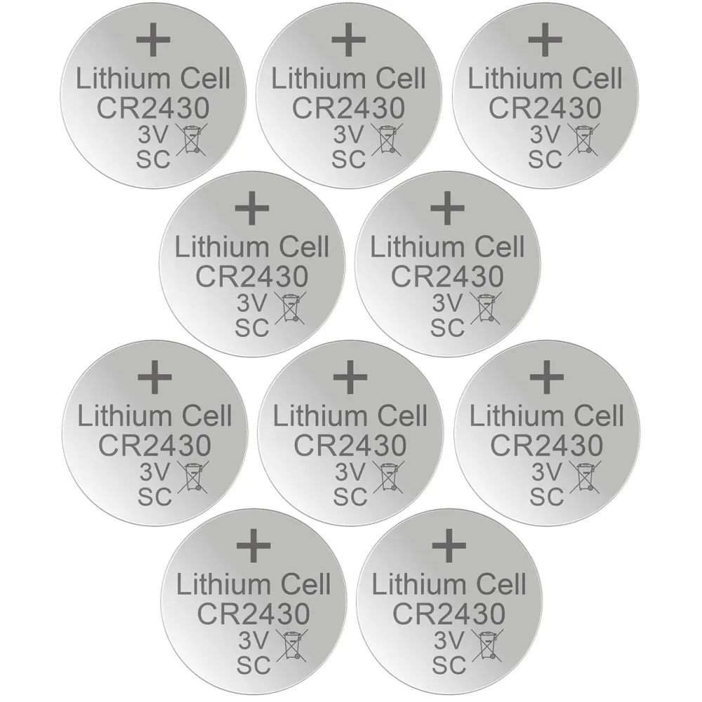 10er-Set Lithium-Knopfzelle CR2430, 3V /  290mAh