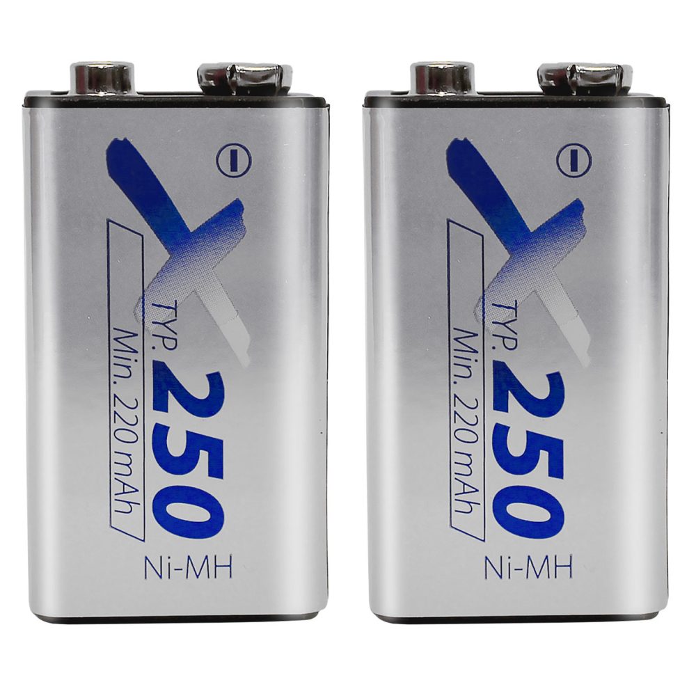 2er-Set Akku 9V-Block, Ni-MH 8,4V / 250 mAh