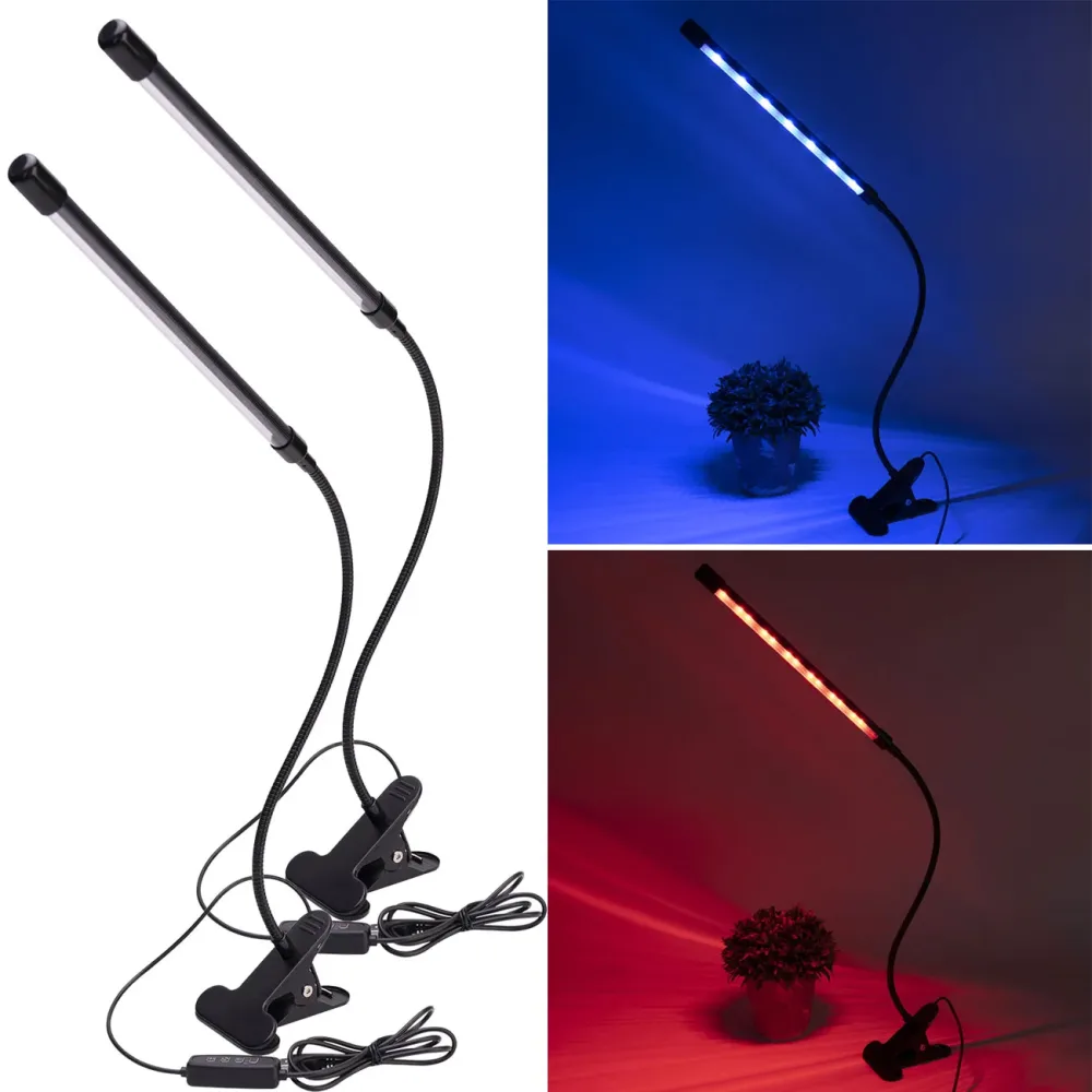 2er-Set LED-Pflanzenlampe mit 360°-Schwanenhals, 3 Leuchtmodi, Dimmer & Timer