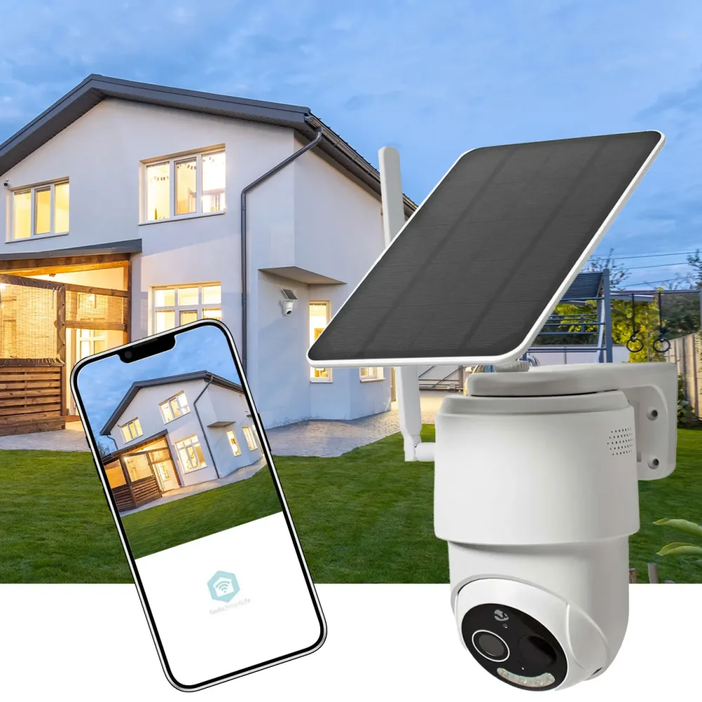 SmartLife Überwachungskamera für Innen- und Aussen, 4G / LTE, Full HD, mit Solarpanel