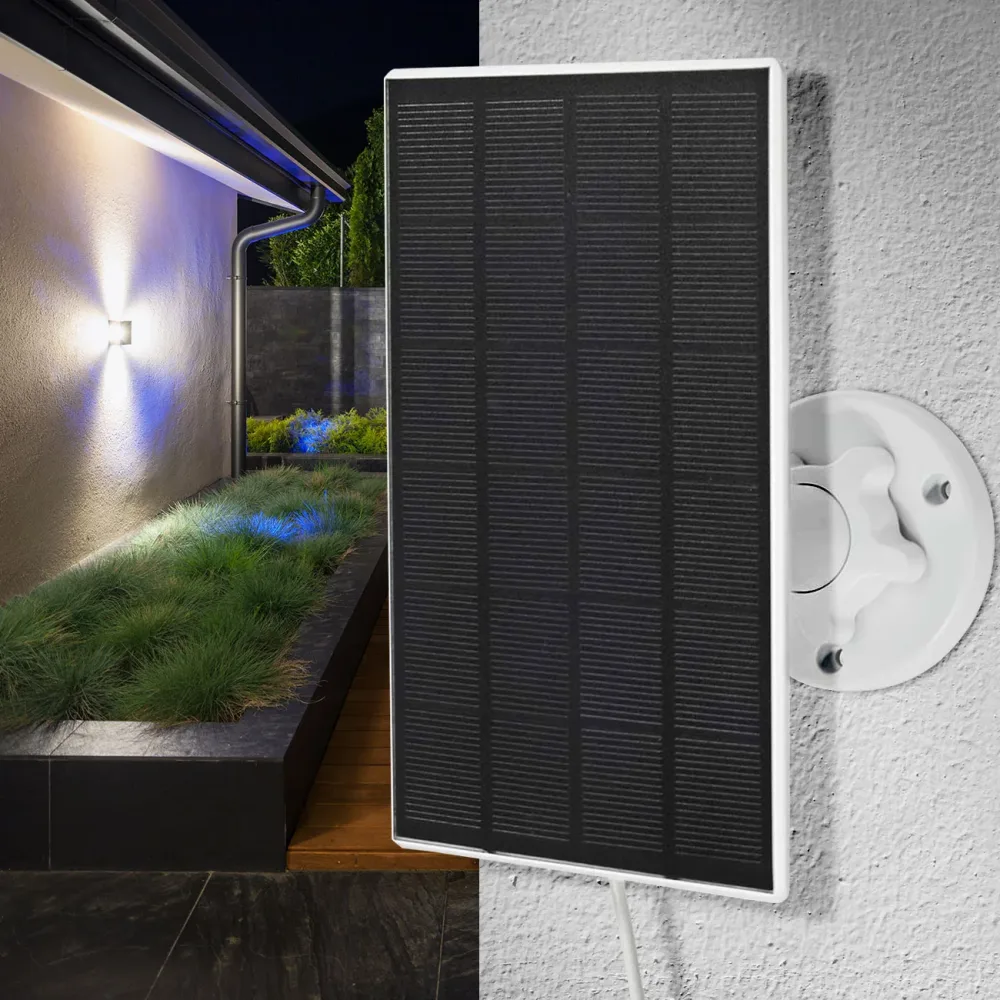 Solarpanel mit USB-C, Sonnenkollektor für IP-Kamera, 5.3 V DC, 0.5 A A, 3 W