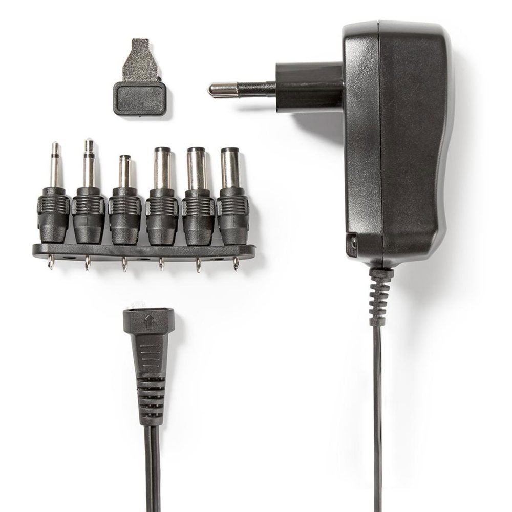 Einstellbares universal Netzteil, 3 - 12 V DC, wechselbarer Adapter, 100 - 240 V AC
