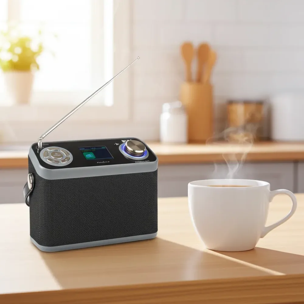 Design DAB+/ UKW - Radio mit Bluetooth, USB und integriertem Akku