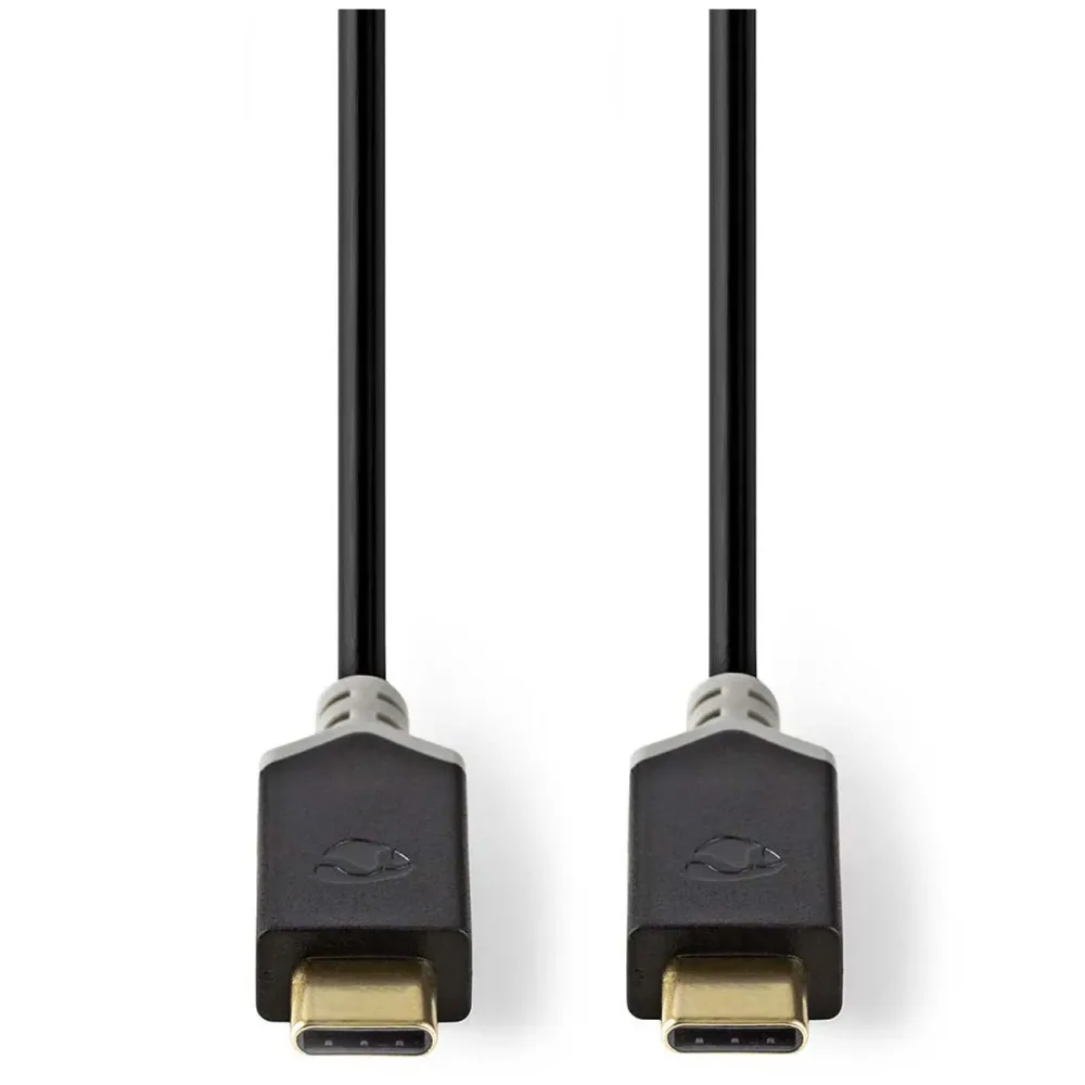 USB-C auf USB-C Ladekabel, USB 3.2 , anthrazit, 1 m