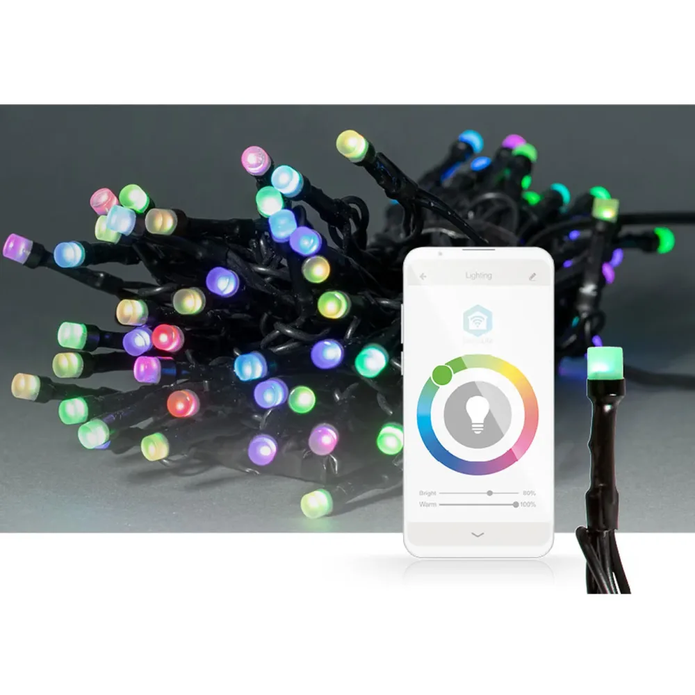 Bunte SmartLife LED Lichterkette, 42 LEDs, RGB/mehrfarbig, 8 Lichtmuster, IP65, 5 m