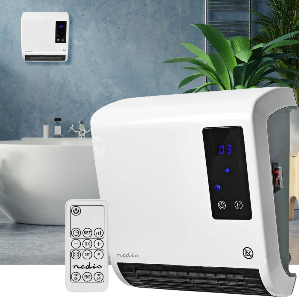 Nedis HTBA20WT Keramik-Heizlüfter HTBA20WT 20 m² Weiß, Grau