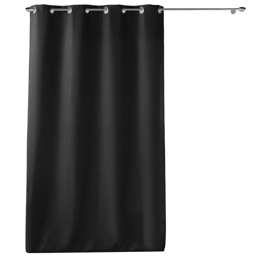 Vorhang mit Ösen, 140 x 260 cm, Polyester, schwarz