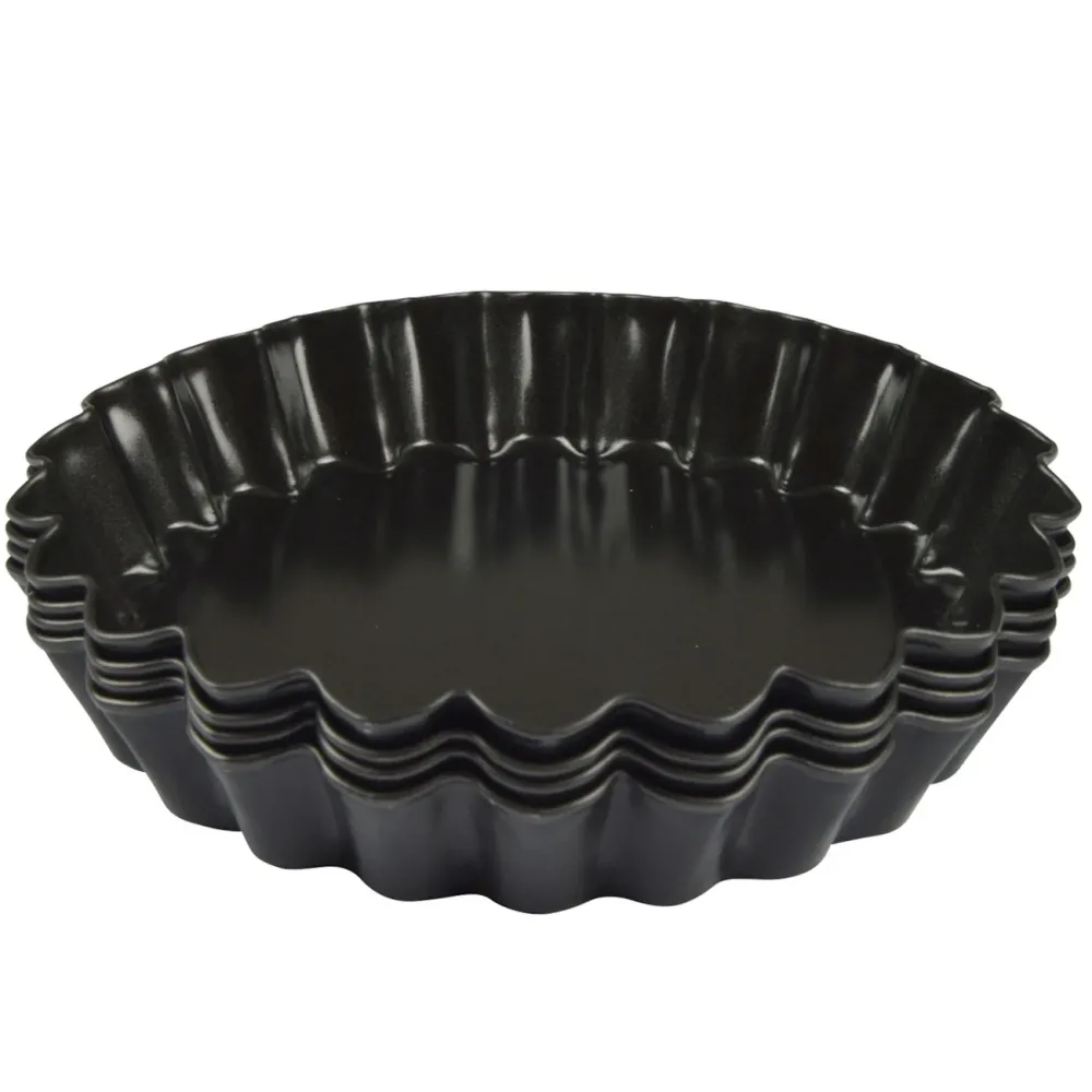 Mini Tortenform 4-Set, Ø 12 cm, Metall, schwarz