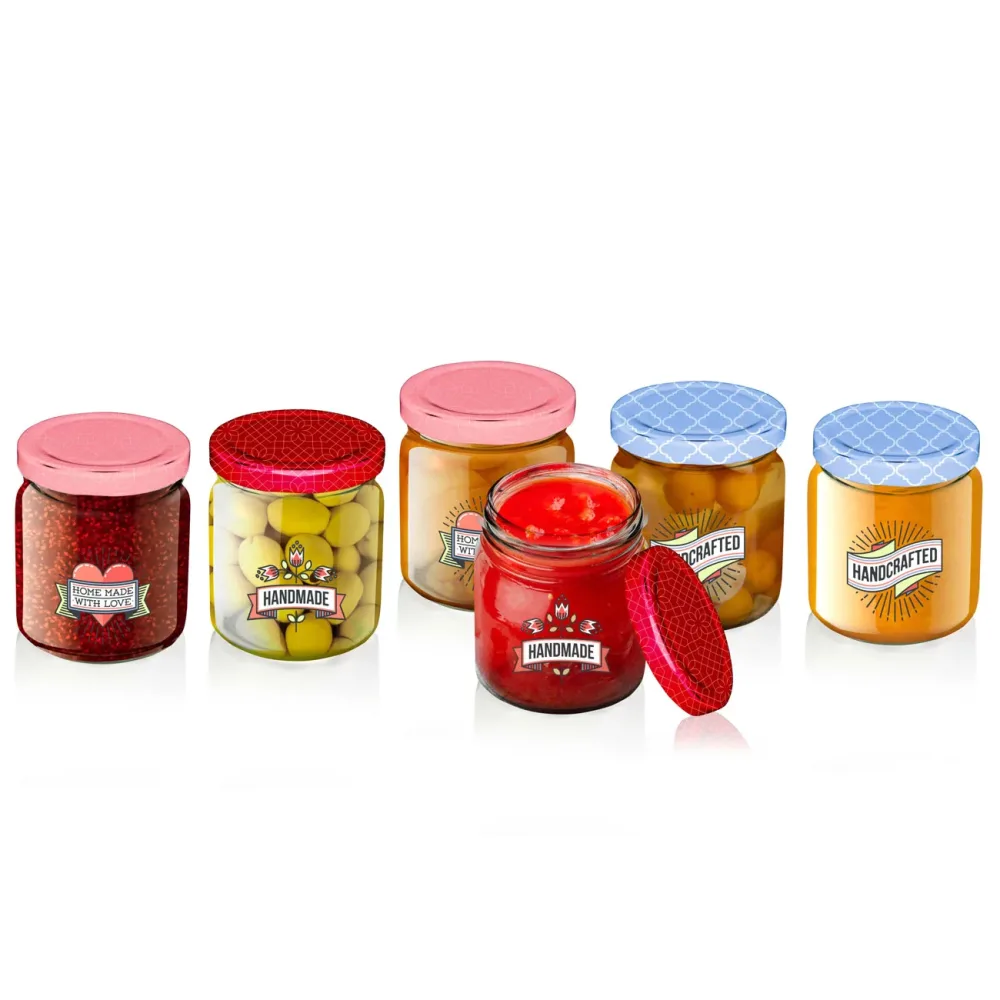 6er-Set bunte Einmachgläser mit Schraubverschluss, Ø 7cm