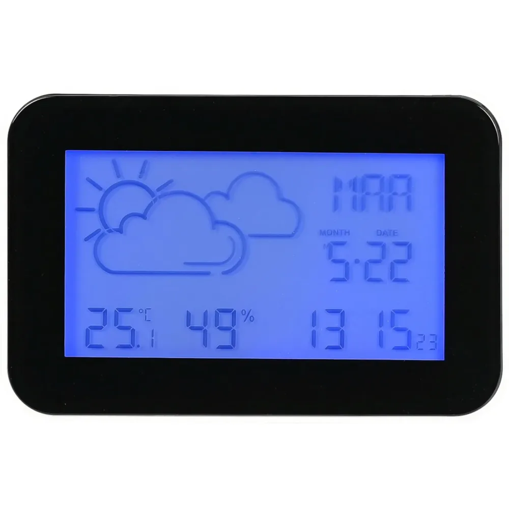 Wetterstation, digital, mit Temperaturanzeige, Luftfeuchtigkeit uvm., weiss