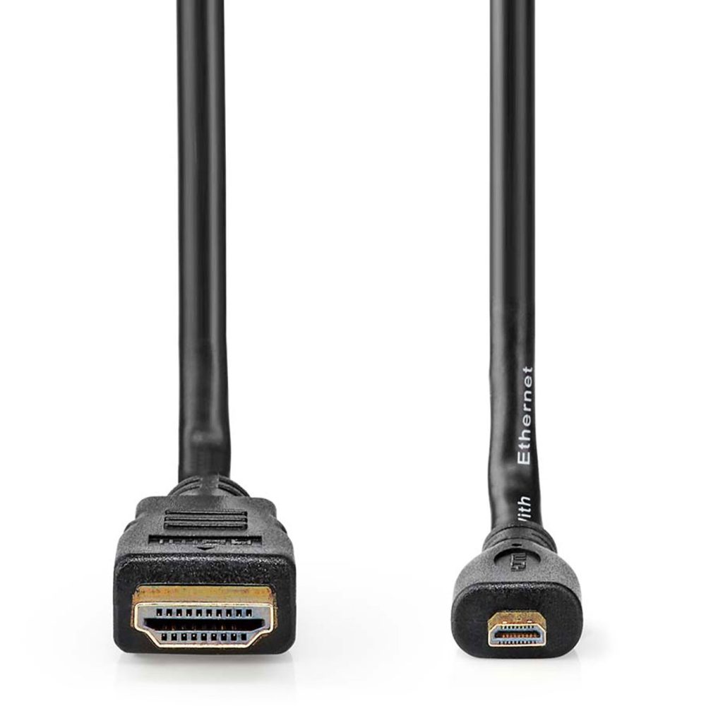 Nedis - High Speed HDMI™ Kabel mit Ethernet | HDMI™ Stecker | HDMI™ Micro Stecker | 4K@30Hz | 10.2 Gbps | 2.00 m | Rund | PVC | Schwarz | Box, One Size