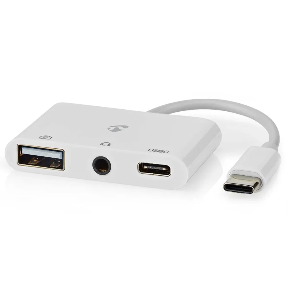 USB-C Hub, Multiport Adapter, USB-A, USB-C, 3,5-mm Audio, Dockingstation, 480 Mbit/s