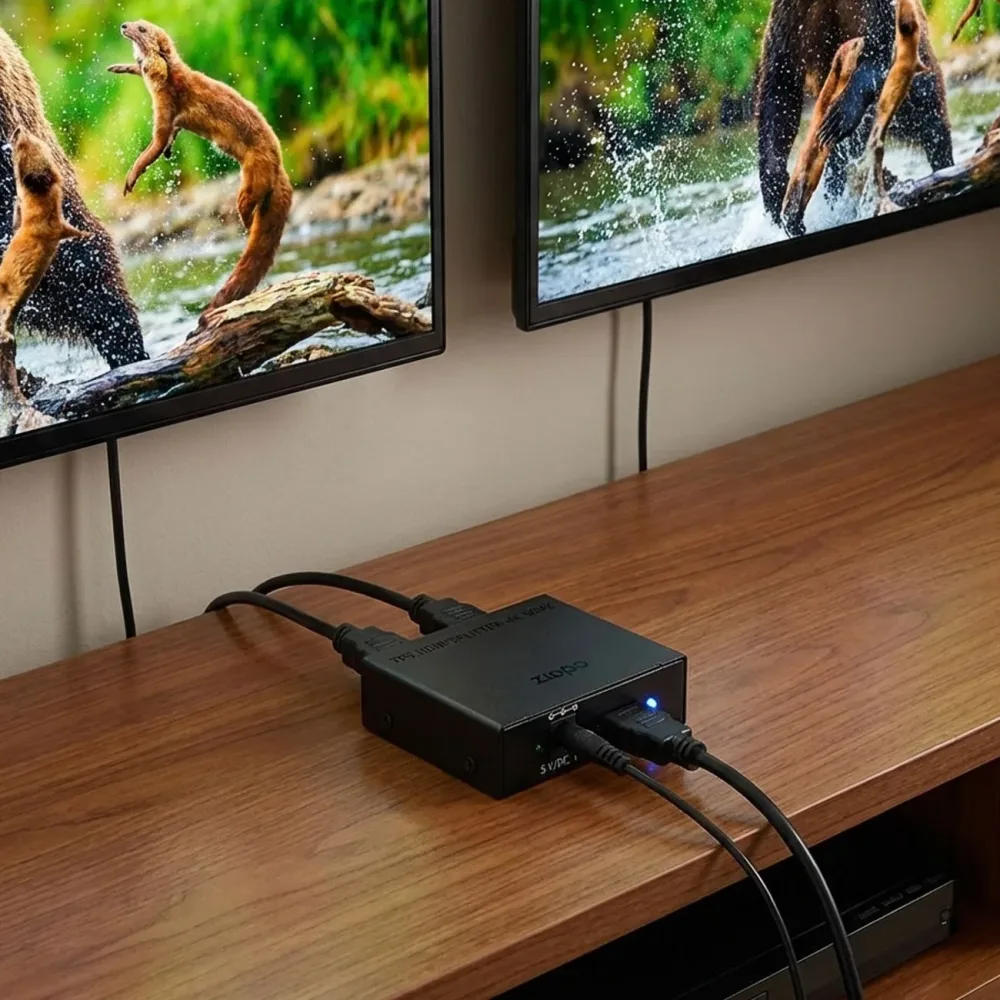 HDMI Splitter, überträgt auf zwei HD-Bildschirme, bis zu 2 Ultra HD HDMI