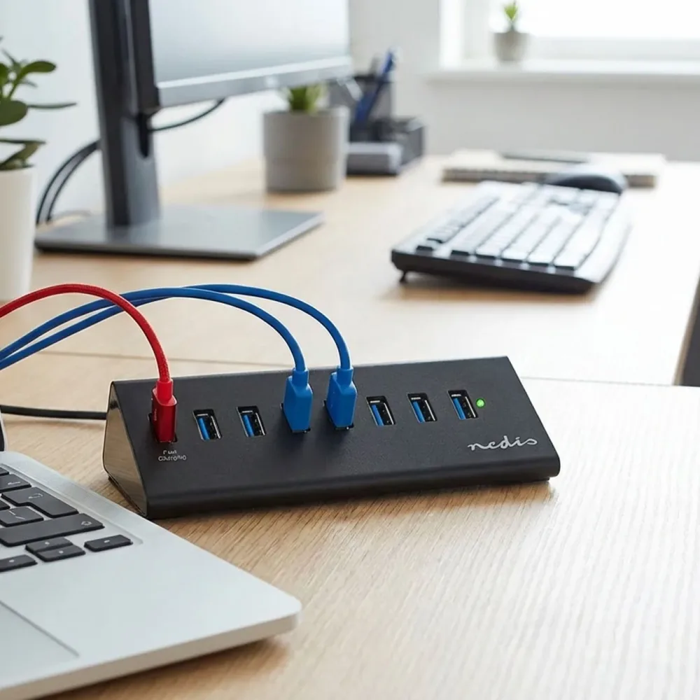 7-Port USB Hub mit Überspannungsschutz