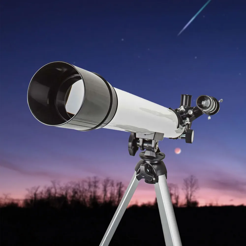 Teleskop, Blende 50mm, Brennweite 600mm, mit Dreibein-Stativ, H 125 cm