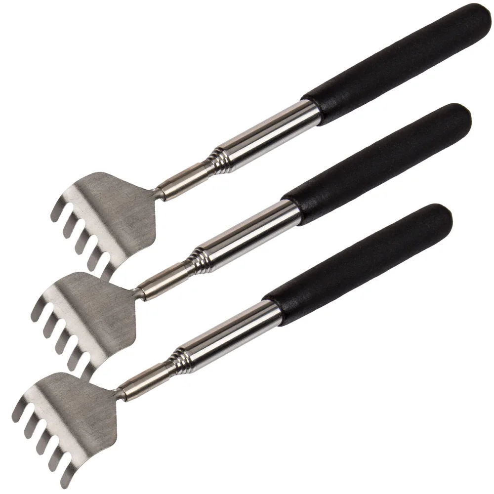 3er-Set Teleskop-Rückenkratzer mit gummiertem Griff, Kratzhilfe, 16 - 53 cm