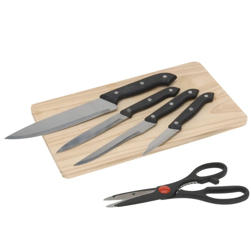 Messerset, mit Schere und Brett, 6-tlg. Schneideset