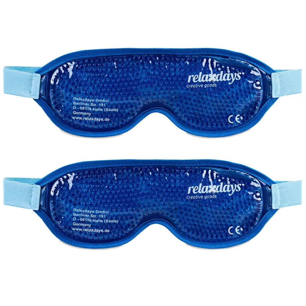 Augenmaske 2er Set, kühlend, warm/kalt, Gelperlenfüllung