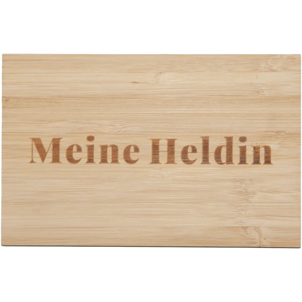 Grusskarte aus Bambus, Meine Heldin