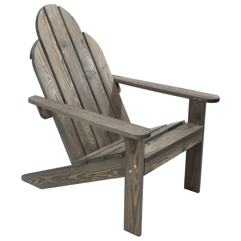 Gartenstuhl aus Fichtenholz, Adirondack-Stuhl, grau, 69,2 x 88,5 x 92,4 cm
