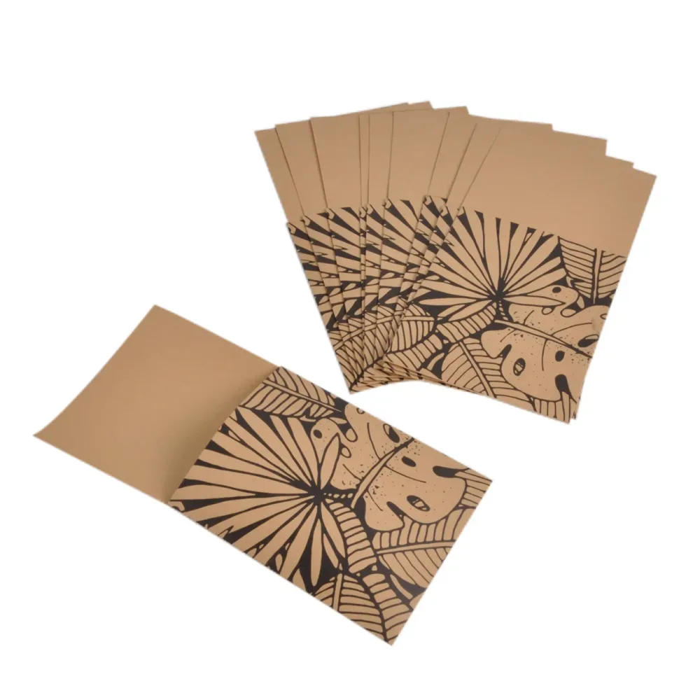 Bestecktaschen mit Muster aus Kraftpapier, 12er-Set, 9,5 x 19 cm