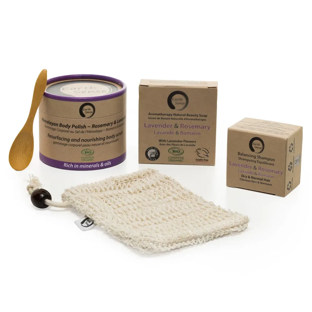 5-teiliges, handgemachtes Spa-Geschenkset Lavendel und Rosmarin