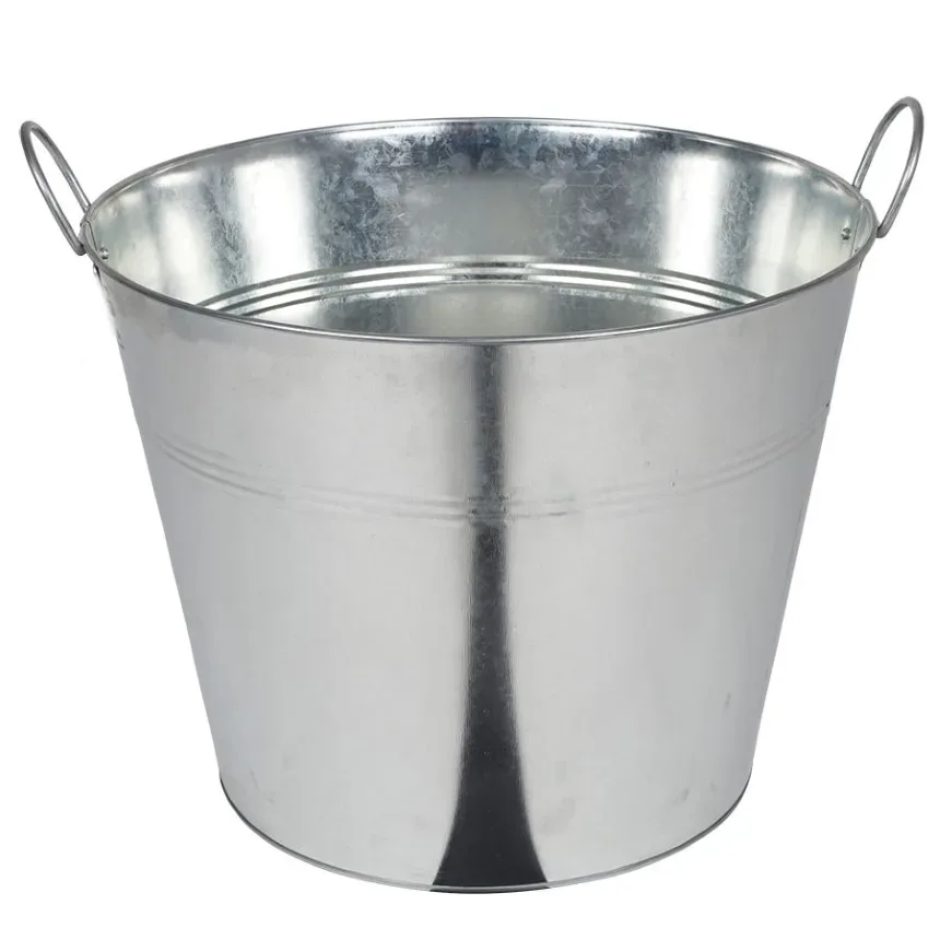 XXL Zinkeimer mit 2 Griffen, 40 Liter, Pflanzkübel, 45,5 x 35 cm
