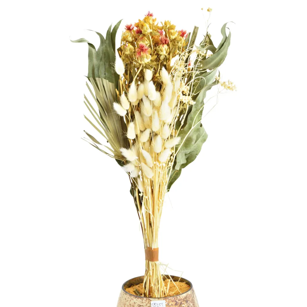 Trockenblumenstrauss aus Naturmaterial, bunt, 55 cm