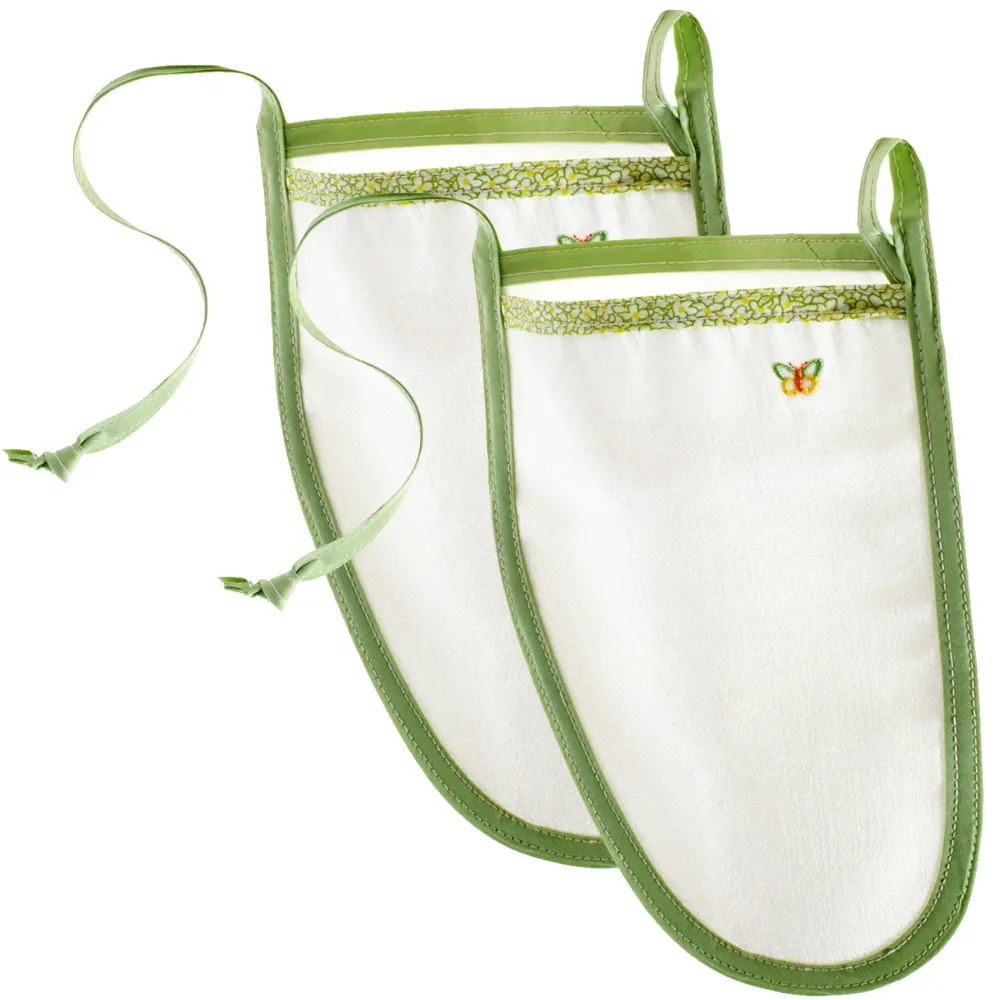 2er-Set Peelinghandschuh Green Butterfly, pflegendes Körperpeeling für Gesicht & Körper