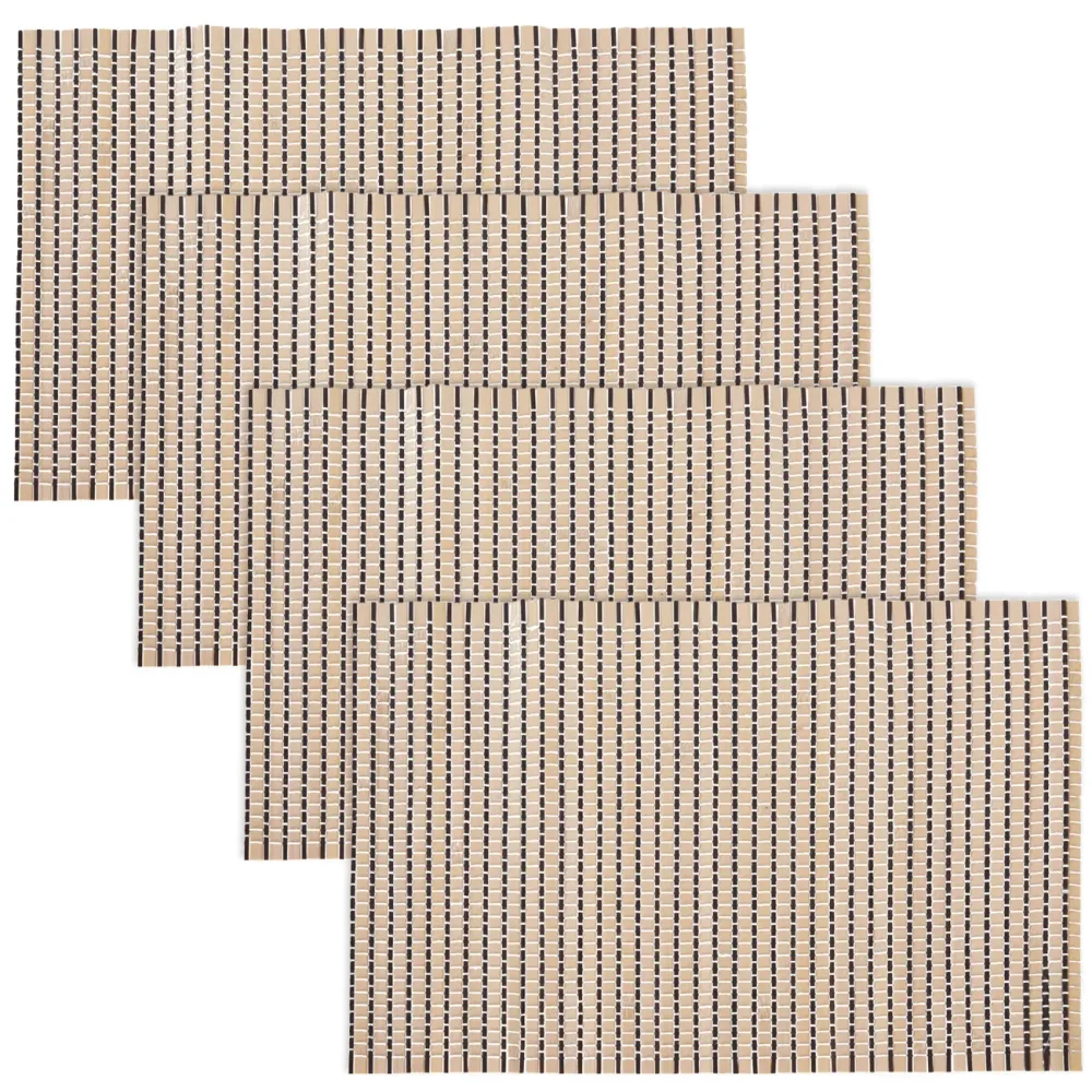 4er-Set Platzsets aus Bambus, dekorative Platzdeckchen mit Bambusstäben, je 30 x 45 cm