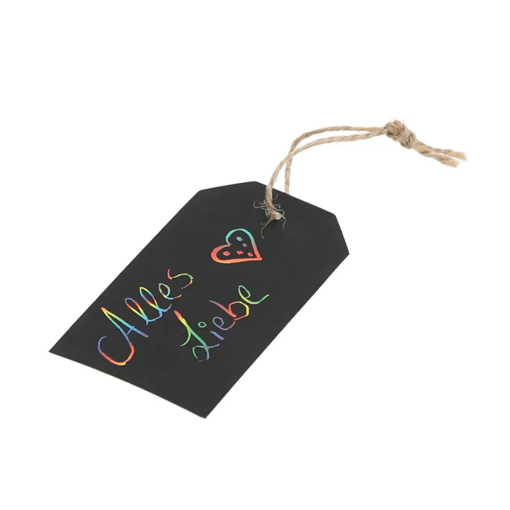 6er-Set Kratzpapier Geschenkanhänger Regenbogen, Etiketten zum Anhängen, 11 x 13 x 0,4 cm