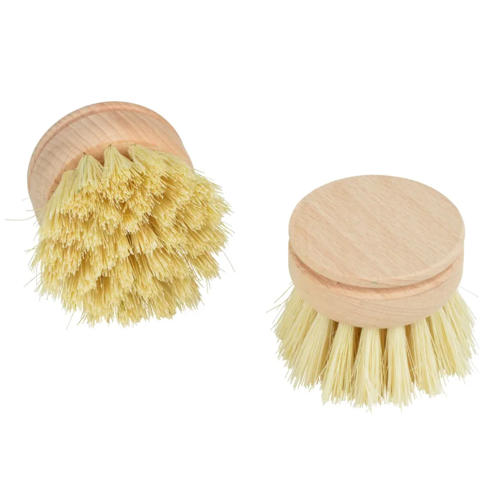 2er-Set Wechselköpfe aus Holz, Ersatzköpfe für Holz-Spülbürste, 5 x 5 cm