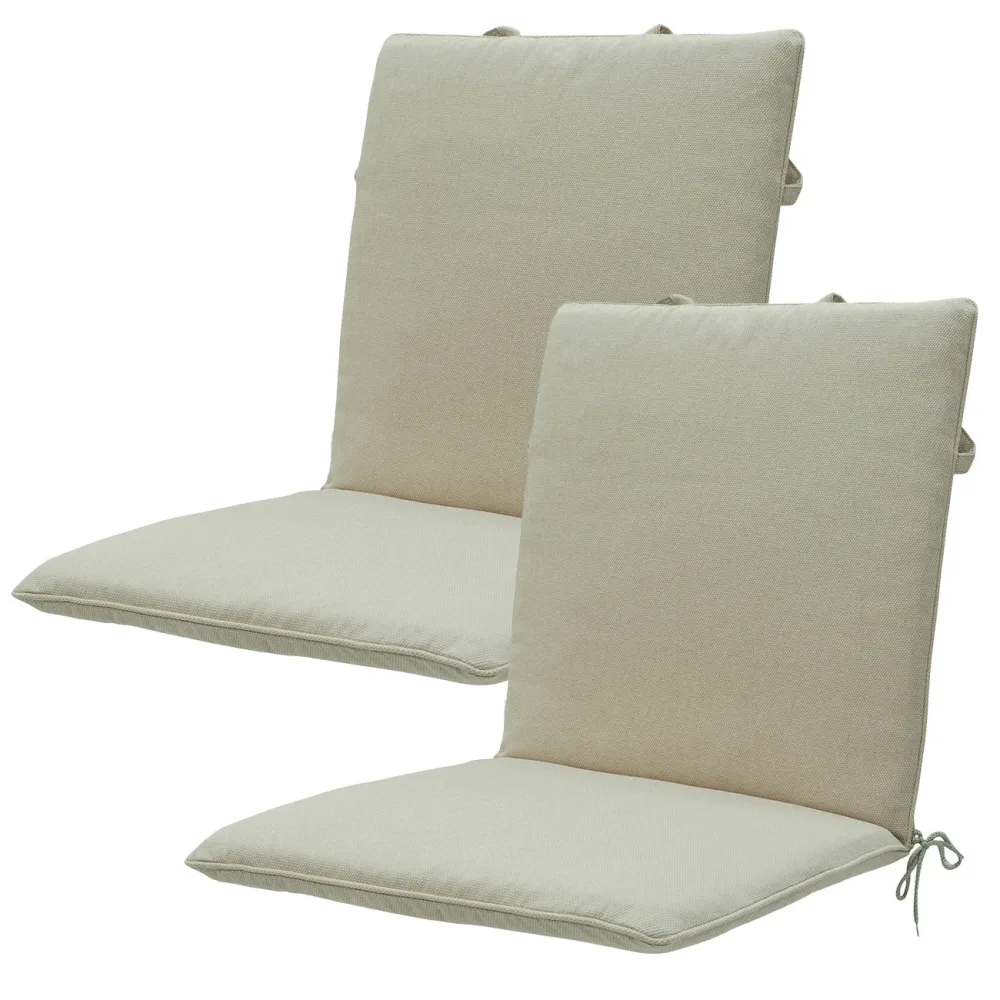 Niederlehner-Auflage 2er-Set, Gartenstuhlkissen wasserabweisend, beige, 97 x 49 cm